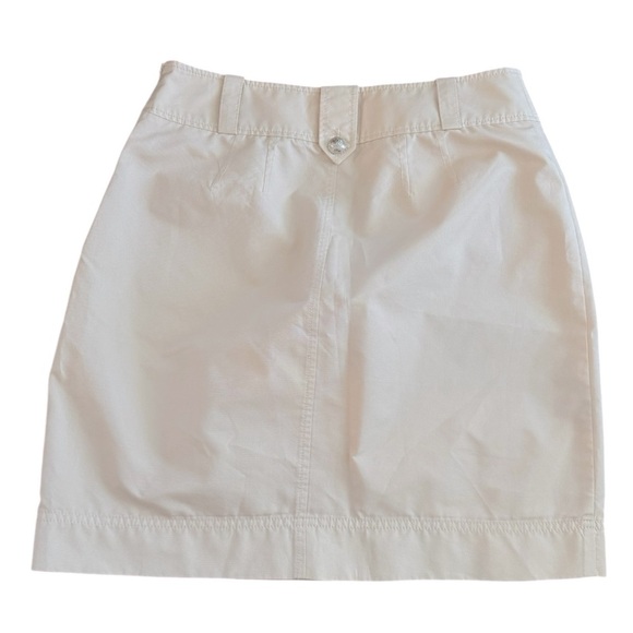ST. JOHN Light Tan Cargo Skirt Double Pocket Silver Button Size 8 - Picture 4 of 9